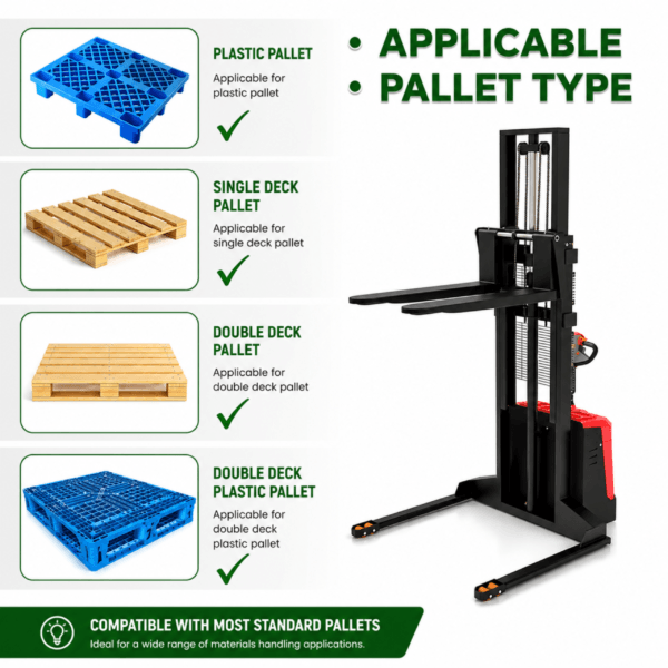 Pallet type TX-EPS RS TEXMOVER TX-EPS 98 RS Electric Rider Walkie Stacker – 3,300 lb Capacity