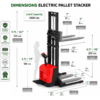 Size TX-EPS 98 RS TEXMOVER TX-EPS 98 RS Electric Rider Walkie Stacker – 3,300 lb Capacity